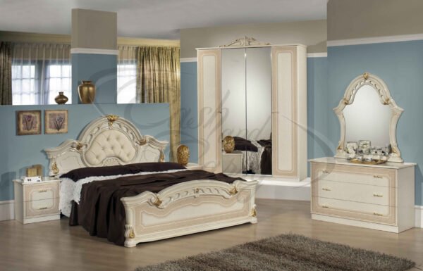 Stella Italian High Gloss 4 Doors Italian Bedroom Set H2O