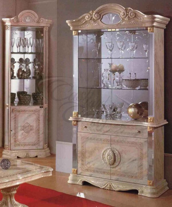 Betty Italian Corner Display Unit Beige-Onyx Ben Company - Image 2