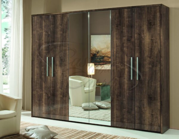 New Luxury Bella Italian Bedroom Set with 4Door Wardrobe H2O Design Rovere Monte - Image 4