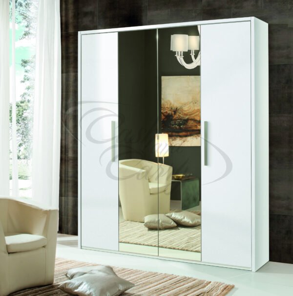 New Luxury Bella Italian White Bedroom Set with 4Door Wardrobe H2O Design - Image 3