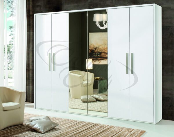 New Luxury Bella Italian White Bedroom Set with 4Door Wardrobe H2O Design - Image 4