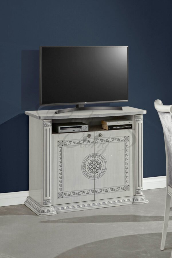 New Versace Italian Aurora 2Doors Tv Unit Grey and Silver H2O Design