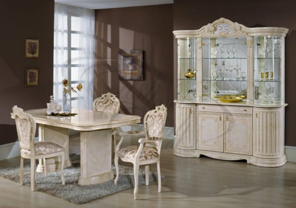 Elizabeth Beige Marble Italian Large 4Doors Vitrine (H2O Design) - Image 3