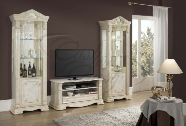 Elizabeth Beige Marble Italian TV-HIFI Unit (H2O Design) - Image 3