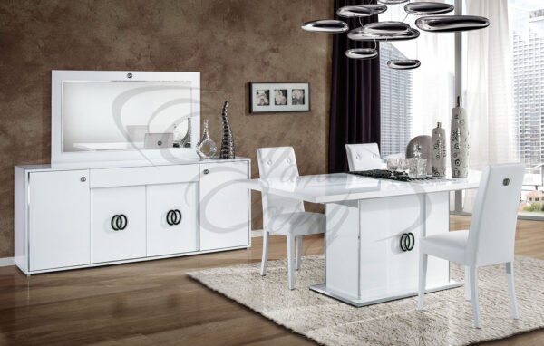 New Athen Italian Extending Dining Table Set white