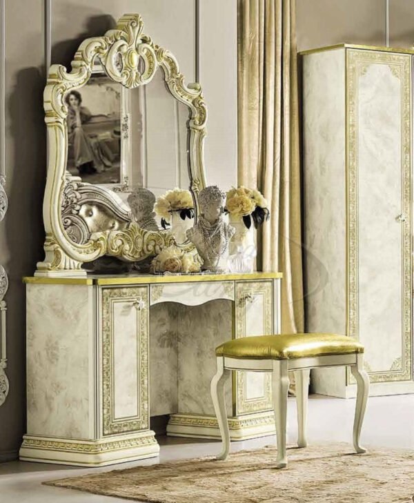 Luxury Leonardo Italian High Gloss Ivory Finish Italian Mirror by Camel Group - Image 2