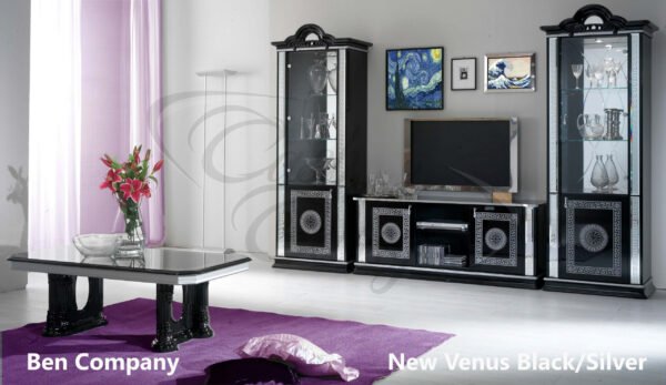 New Venus White and Silver Italian Single Door Display Unit - Image 5