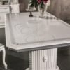 New Venus White and Silver Finish Italian Dining Table + 6 Chairs Ben Company - Image 3