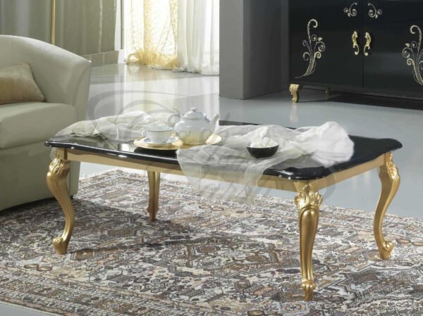 Sofia Italian Coffee Table Black and Gold Ben Company