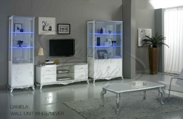 Daneila Italian High Gloss Coffee Table White-Silver Ben Company - Image 3