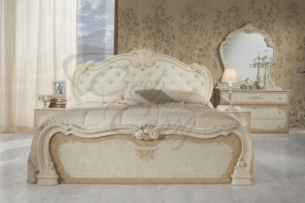 Tolouse Italian 4-6 Doors Bedroom Set Beige - Gold - Image 2