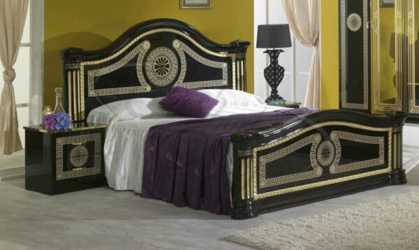 New Serena Italian Black and Gold Bedroom Set Ben Company - Image 2