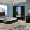 Ambra Italian LED Headboard High Gloss 4 Doors White Bedroom Set Ben Company - Image 3