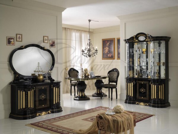 Betty Italian 3 Door Vertine Black-Gold Display Unit Ben Company Italy - Image 2