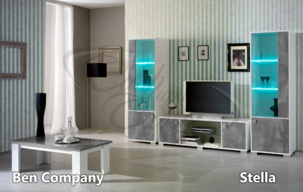 Stella White and Grey Finish Italian Plasma TV Unit Set