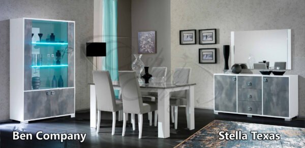 Stella Italian Grey White Dining Table Set Ben Company - Image 2