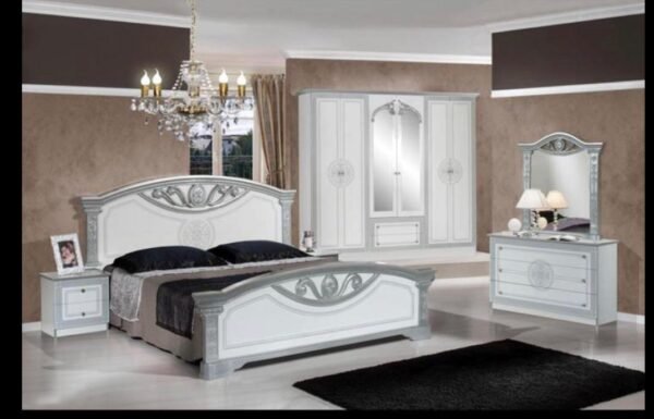 New Roma Italian Black/Silver Bedroom Set - Image 5