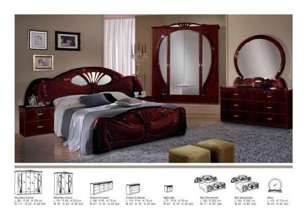 New Pamela 4D Italian Bedroom Set - Image 2