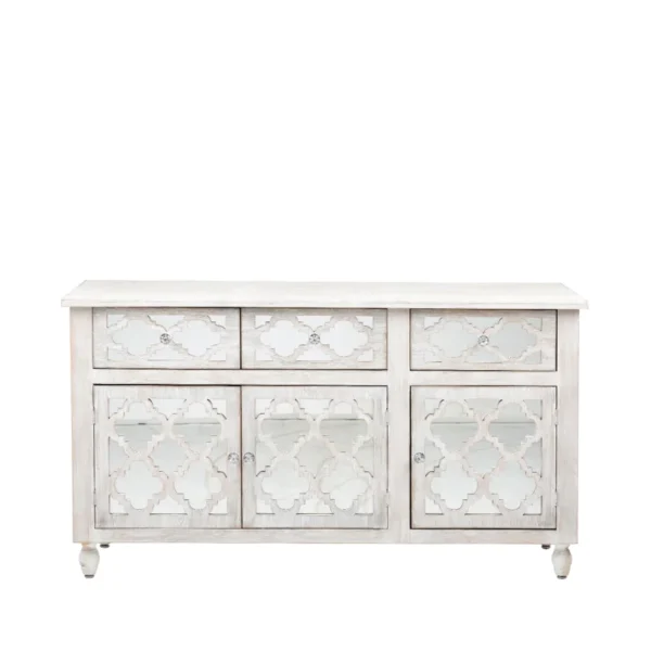 Hampton Beach Wooden 3 Drawer Chest with Mirror - Image 2