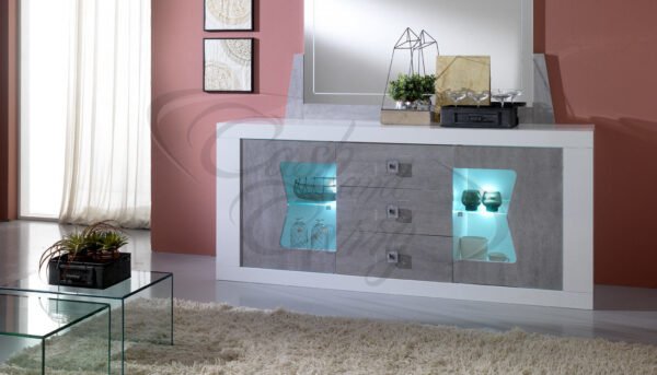 Las Vegas Italian High Gloss Tv Stand + 2 Single Door Display Units - Image 7