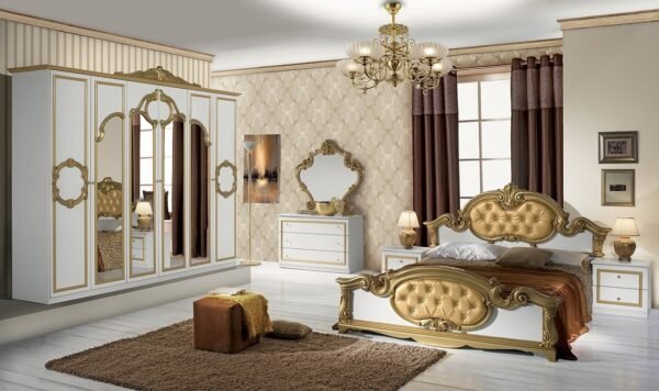 Barocco Italian Black-Gold Bedroom Set - Image 2