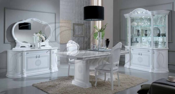 New Venus Versace Desing 4 Doors (Vitrine) Display Unit White and Silver Ben Company - Image 2