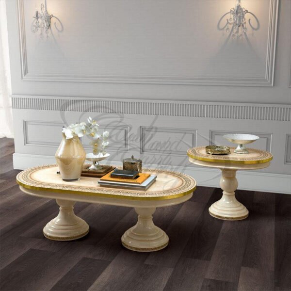 MEDUSA AIDA Italian Cream & Gold High Gloss Coffee Table