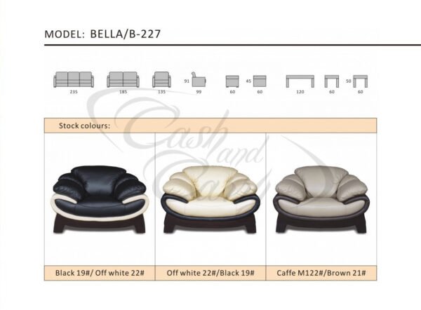 Bella Classic Italian Leather Sofa Suite - Image 2