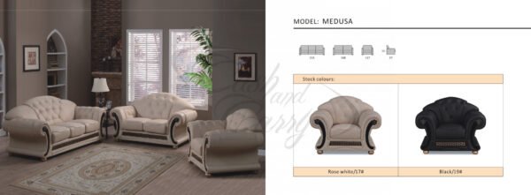 Medusa Classic Italian Leather Sofa Suite - Image 2