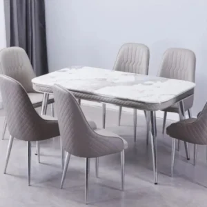 Luxe Dining Table and Silver Italian Chair