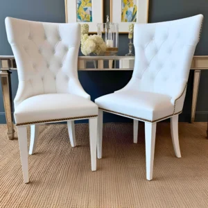 Venus White Italian Dining Chair in Pair