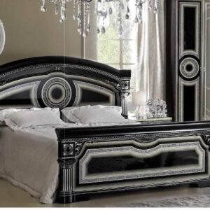 Camel Group Italian Aida Black Silver High Gloss Bed