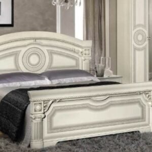 Camel Group Italian Aida White Silver High Gloss Bed