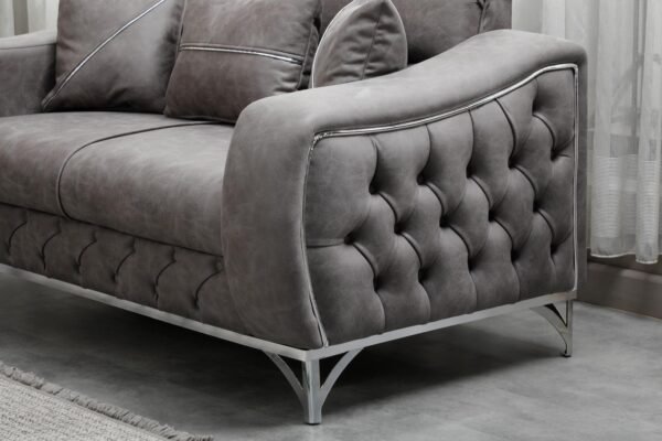 ZENTARA SOFA BEDS CHESTERFIELD SUEDE FABRIC - Image 4