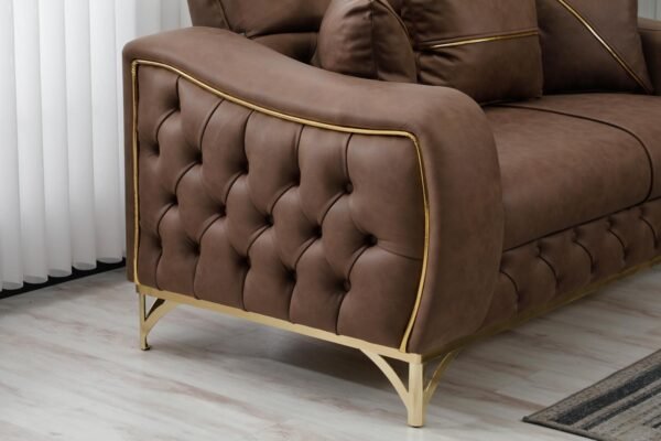 ZENTARA SOFA BEDS CHESTERFIELD SUEDE FABRIC - Image 5