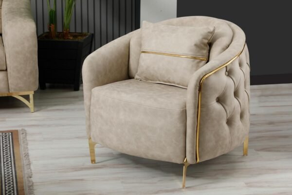 ZENTARA SOFA BEDS CHESTERFIELD SUEDE FABRIC - Image 3