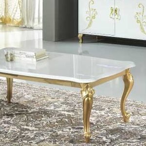Sofia Italian Coffee Table White and Gold Ben Company