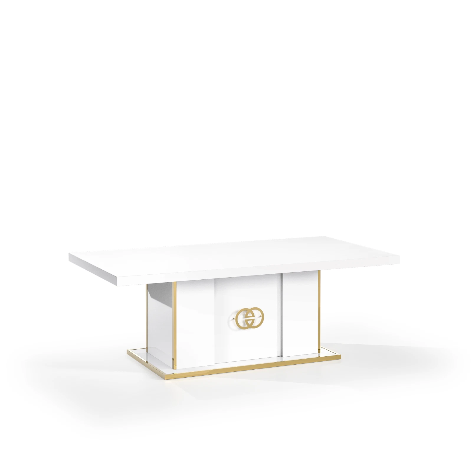 Vogue Italian Tv Cabinet & Coffee Table White Gold High Gloss H2O Design - Image 4