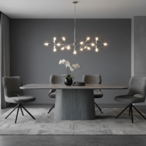 Davos Grey Oval Ceramic Dining Table 180cm | Contemporary Dining Collection