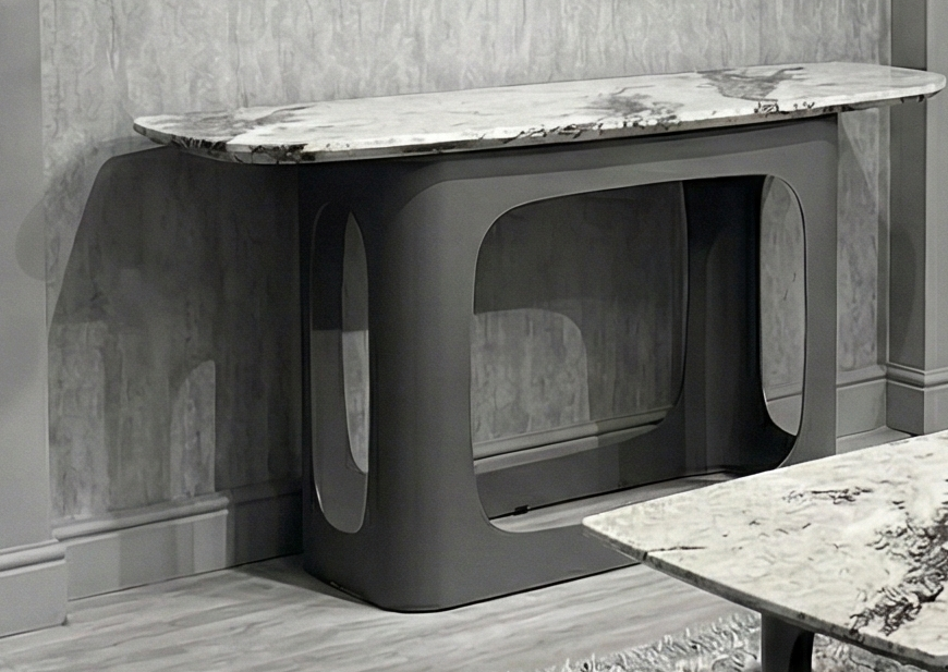 Lina Grey Contempory Marble Console Table