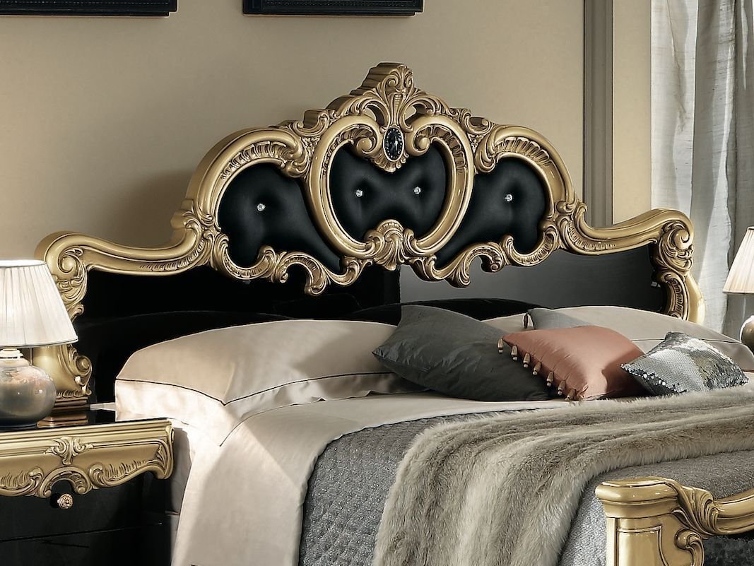 Camel Group Italian Borroco Black / Gold High Gloss Bedroom Set - Image 5