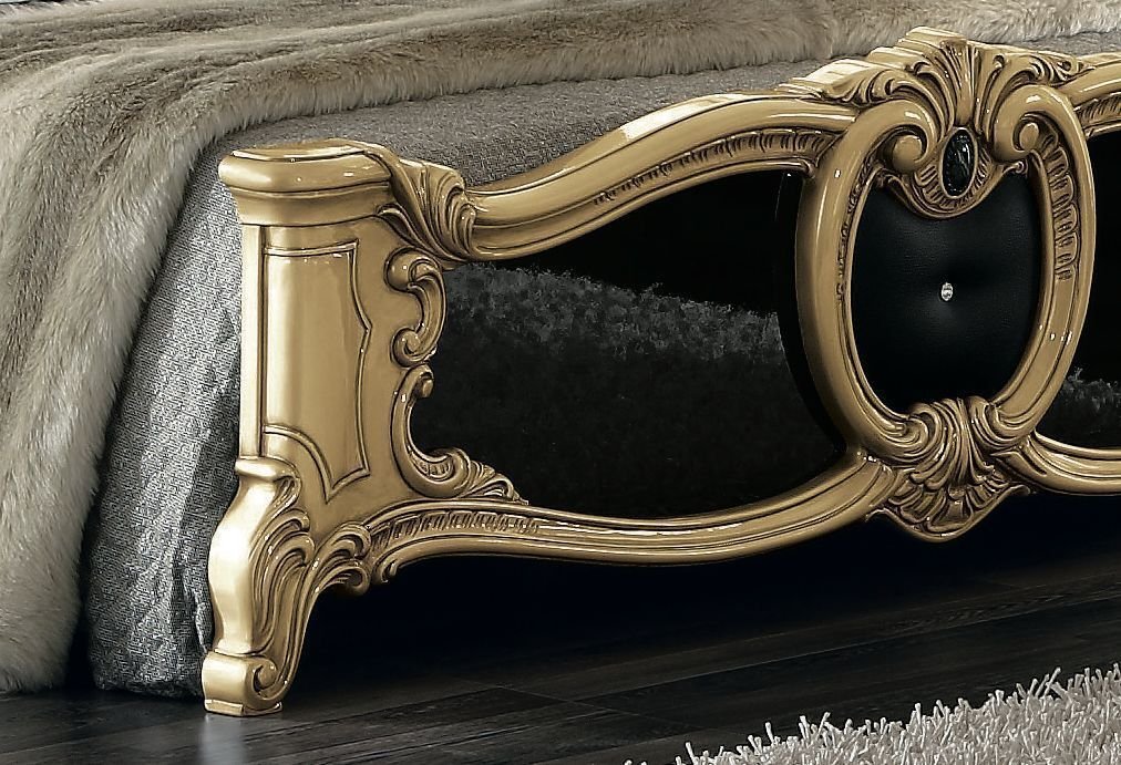 Camel Group Italian Borroco Black / Gold High Gloss Bedroom Set - Image 6